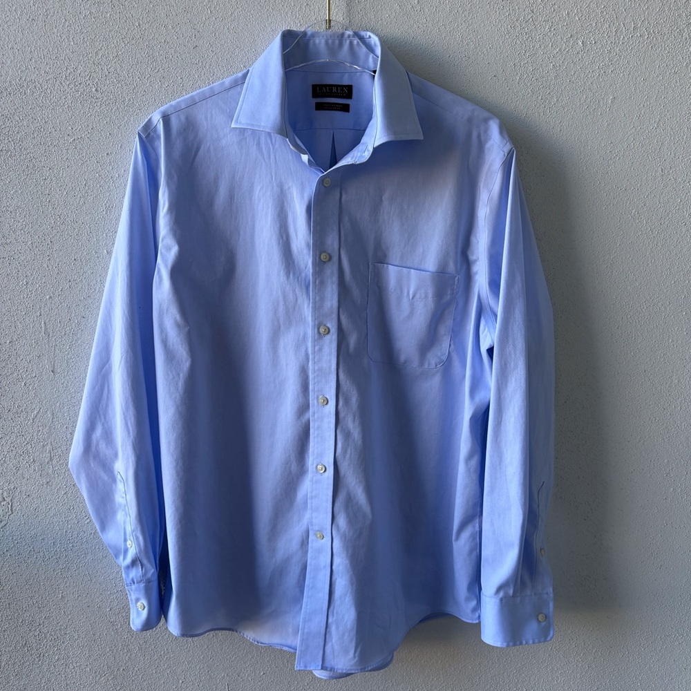 Ralph Lauren Black Label Size 16.5 Stretch Fabric Regular Fit Dress Shirt Office